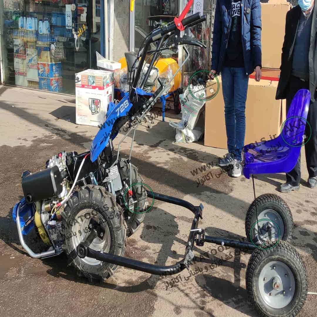 عقب بند تراکتور دوچرخ با روتیواتور