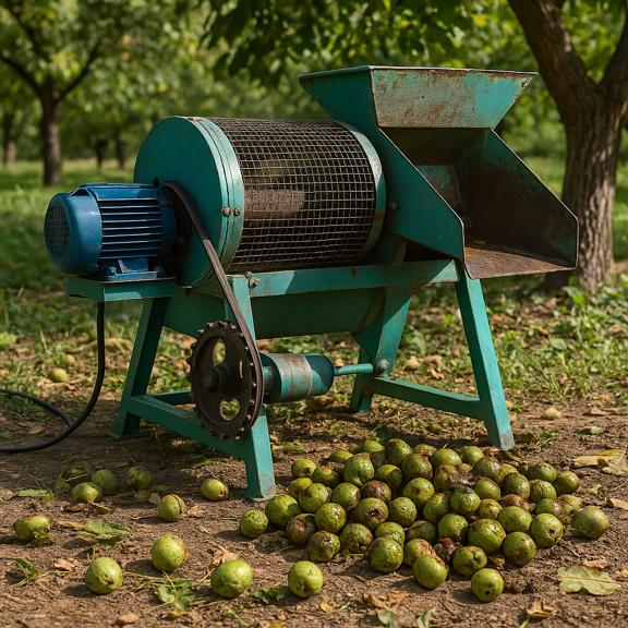 پوست گیری گردو با دستگاه گردو پوست کن