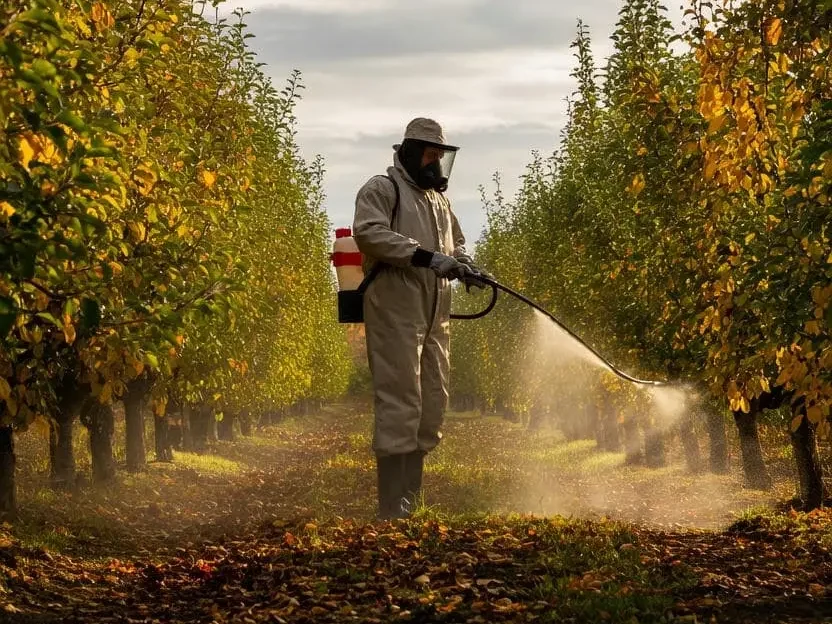 سمپاشی درختان باغی